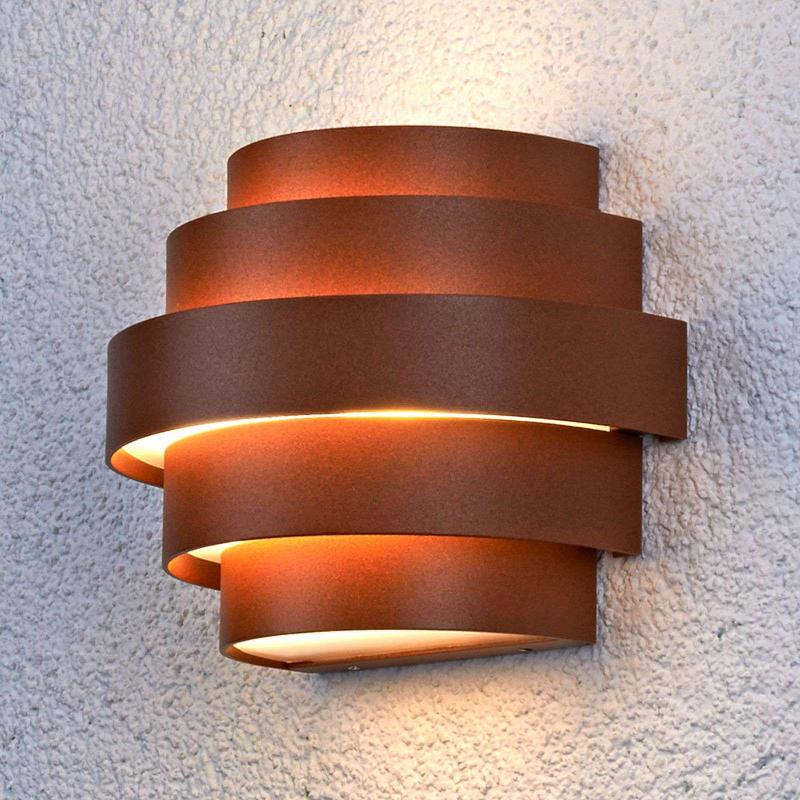LUCANDE, APPLIQUE D\'EXTÉRIEUR LED ENISA, MARRON ROUILLE, MÉTAL, IP54