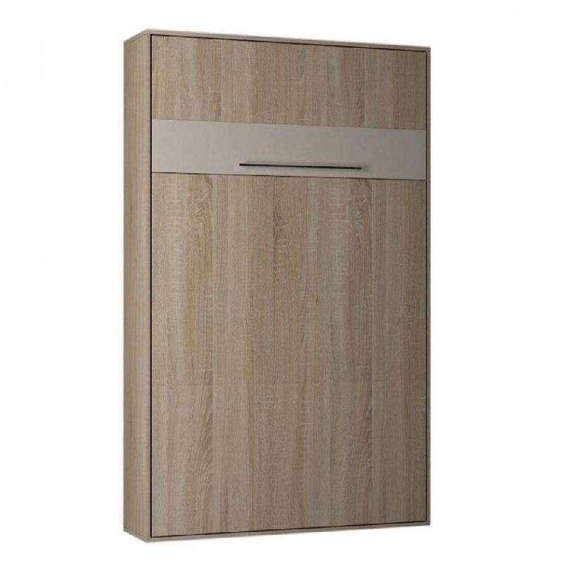 Armoire lit escamotable Kompact - Ouverture assistée - Coloris chêne - Couchage 140x200 cm_0
