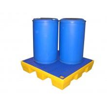 Bac de rétention pour batterie - volume 220 l - avec caillebotis et pieds - charge 1100 kg - polyéthylène haute densité_0