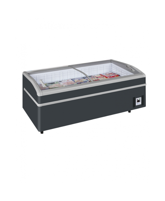 Bac réfrigéré bi-température BAKECO - avec couvercles coulissants, éclairage LED, gris anthracite RAL 7016_0