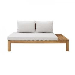 Banquette de jardin en bois d'acacia FSC - 2 personnes - Avec coussins - SANA AUCUNE - marron 3666373846903_0