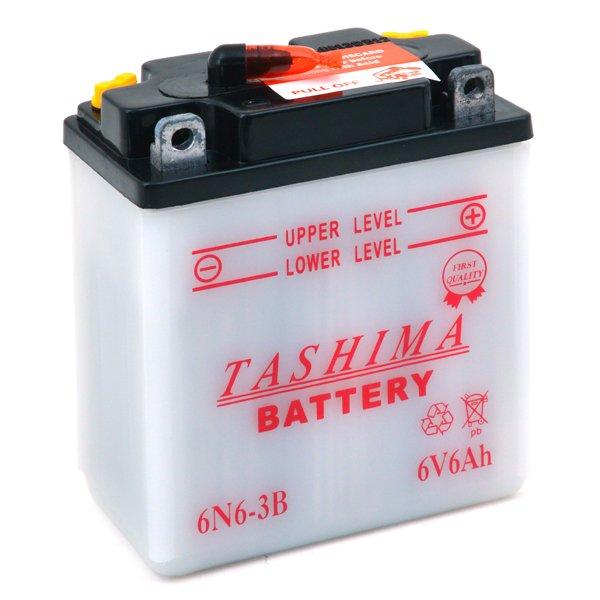 Batterie de démarrage moto 6N6-3B - 6V 6Ah - Tashima avec pack d'acide inclus_0