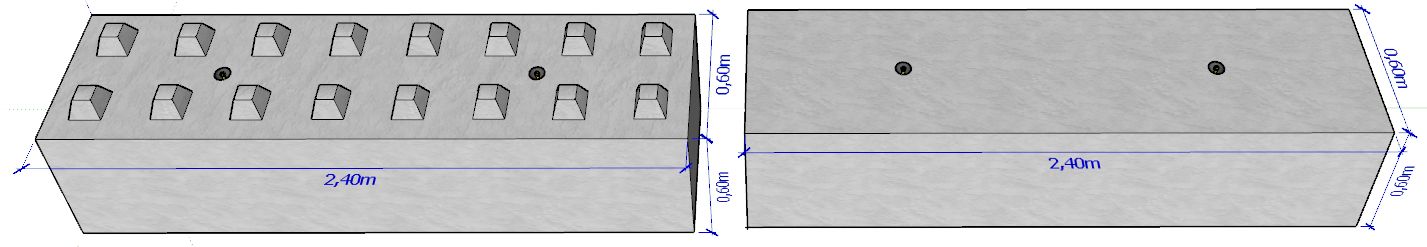 Bloc béton empilable BB600x600x2400 - type Lego - Stock Bloc - poids 1,900 t_0