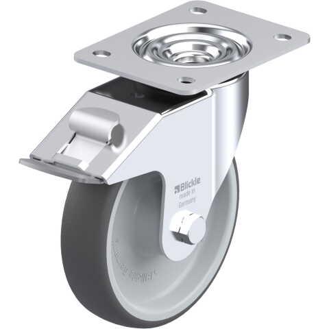BLICKLE - ROULETTE PIVOTANTE À FREIN Ø 160MM BANDAGE POLYURÉTHANE TPU 300KG - LE-PATH 160R-FI