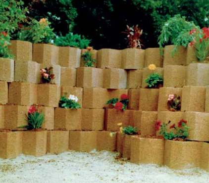 Bloc béton végétalisable, idéal pour mur de parement, jardinière double face ou épaulement de talus - BETOJARD- Pomel béton_0