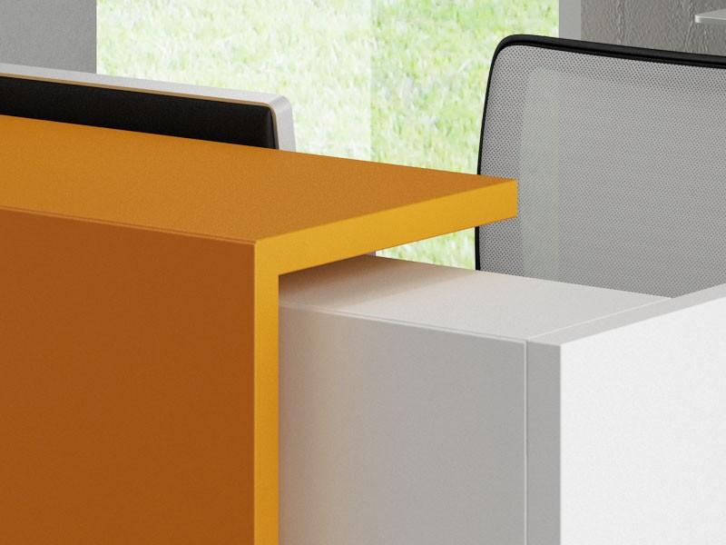 Borne d'accueil compacte Z2, ton bois 1 personne - Officity - 126, Beige, Noyer Canaletto_0