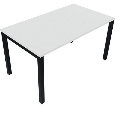 BUREAU PIED CARRÉ L120XP80 CM ÉP.25MM BLANC/NOIR - EOL