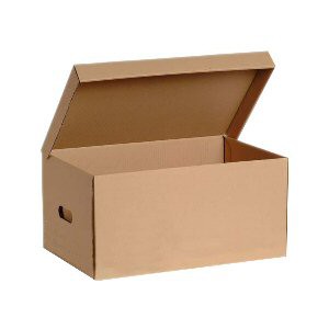 Caisse archive de manutention 520 x 350 x 250 mm - simple cannelure kraft - fabrication française_0