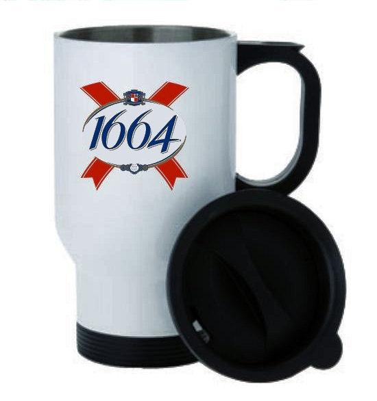 Mug isotherme en inox - revêtement blanc pour sublimation - 40 cl - conservation 3h chaud/froid_0