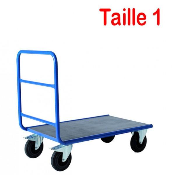 Chariot de manutention 1 dossier tubulaire - 500 kg Format 1075 x 676 mm_0