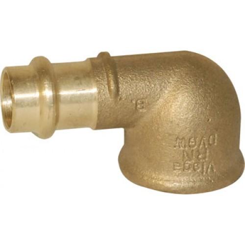 COUDE BRONZE FEMELLE 90° Ø 22 TARAUDÉ FEMELLE Ø 26/34 VIEGA