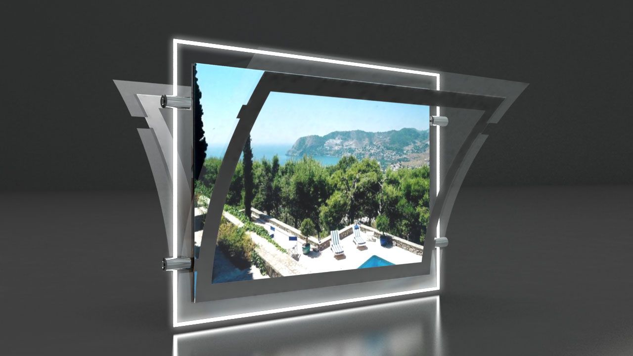 Crystal - Porte-affiche LED double face - Immocom - Format A1 - Ultra haute luminosité 6000 lumens_0