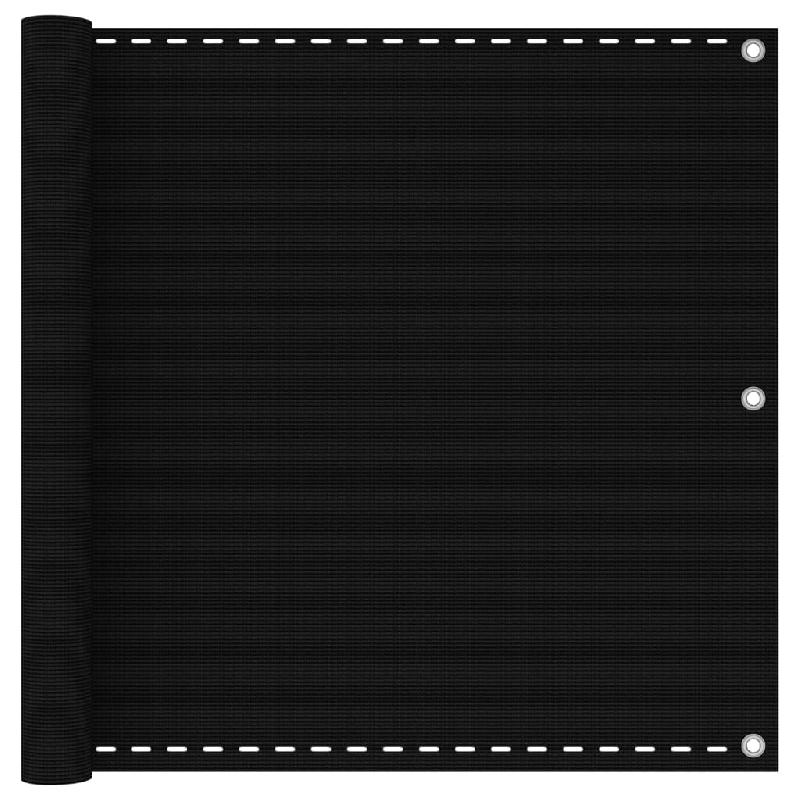 Écran de balcon brise-vue - Protection confidentialité 90 x 400 cm - PEHD noir - Résistant aux UV et moisissures_0