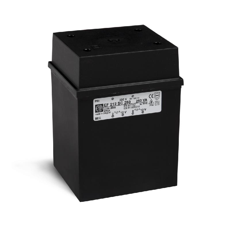 Ef 212SC250 - Transformateur monophasé de sécurité - 250VA - IP54 - Upri 0-230V - Usec 2x 0-12V_0