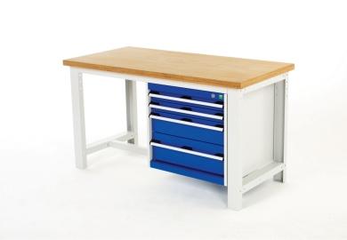 Établi avec ossature - 4 tiroirs - réf 41004011.11v - plateau multiplex - 2000x900x840 mm_0