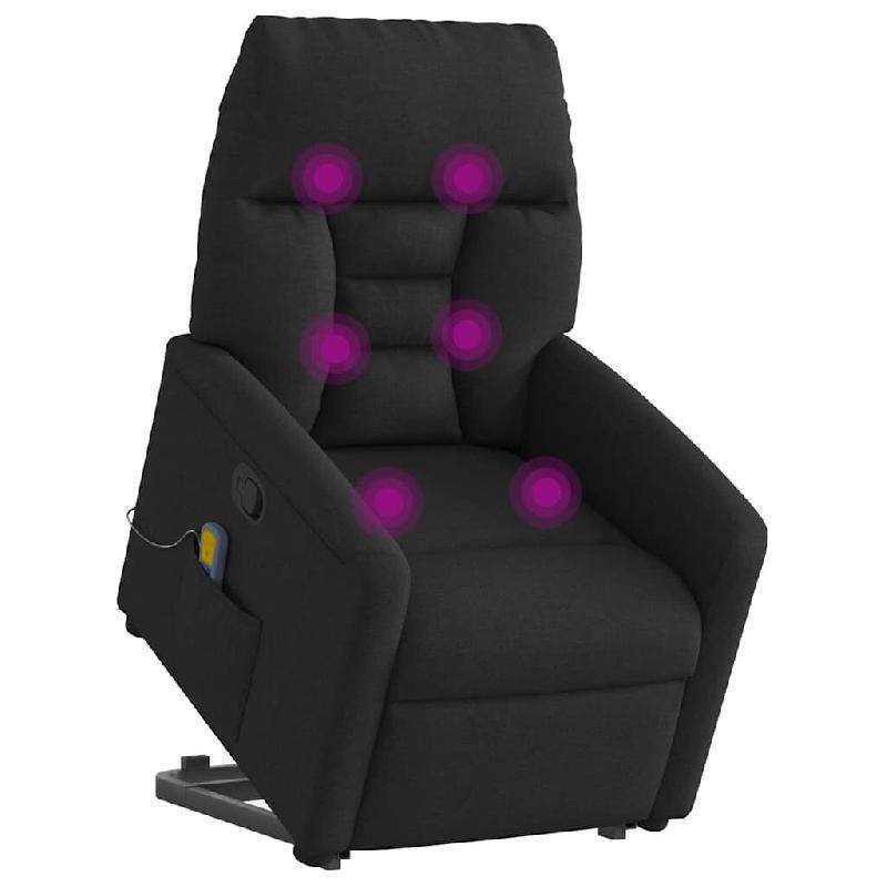 Fauteuil de massage inclinable Noir Tissu Modèle Ismaria - 8721102960260_0