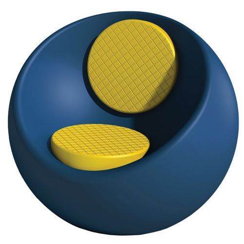 FAUTEUIL RONDO BLEU COBALT RAL 5013 - ASSISE ET DOSSIER JAUNE RAL 1016 - MANUTAN EXPERT