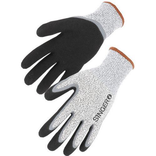 GANTS ANTICOUPURE PEHD COUPURED ENDUIT NITRILE DOUBLE COUCHE DOS AÉRÉ T7 - SINGER SAFETY