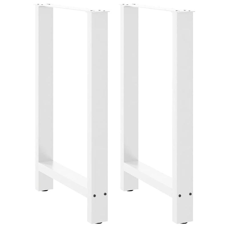 Helloshop26 - Lot de 2 pieds de table de bar modernes réglables 60 x 90 cm en acier blanc 02_0057573 - blanc acier 3000240114649_0