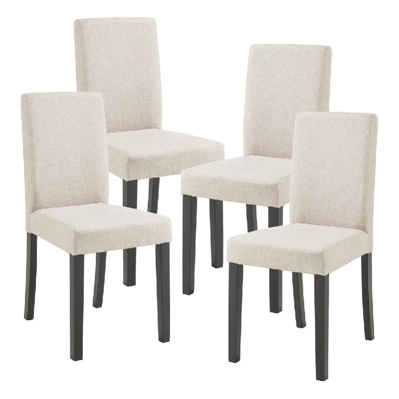 Helloshop26 - Lot de 4 chaises de salle à manger 89 x 43 x 54 cm moderne design robuste beige 03_0009828 - beige Bois massif 3000224886753_0