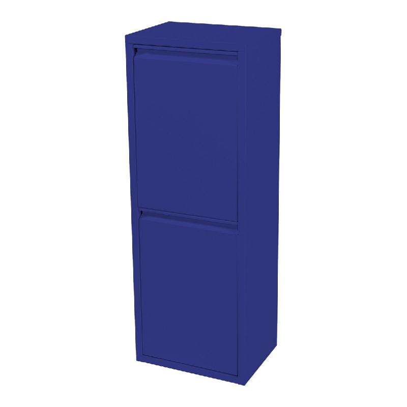 Helloshop26 - Poubelle de recyclage murale 2 x 14l bleu nuit 03_0010393 - bleu 3000225199029_0