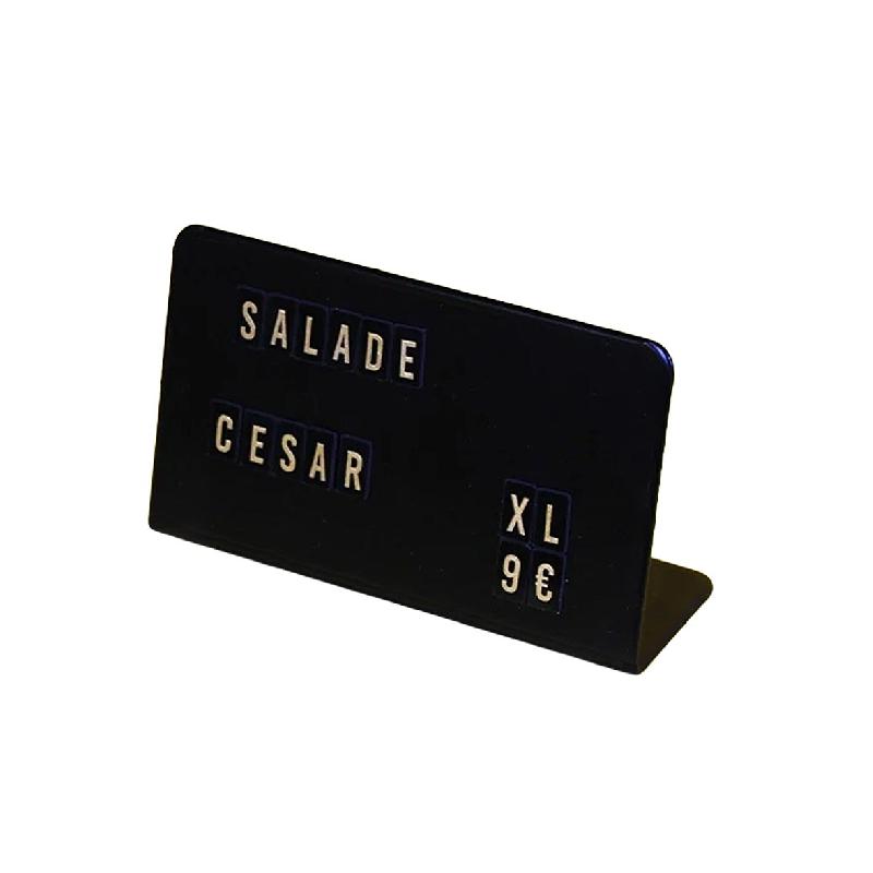 Hungry Club Support de prix pour comptoir - Lettres Aimentées - Support Noir - Lettres Dorées - Fond Noir - Pack de 10 - noir métal PCG-SN-FN-LD-P10_0