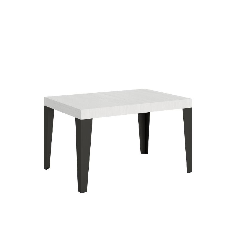 Itamoby Table Extensible 140/400X90 Cm Frêne Blanc Flamme Pieds Anthracite - blanc 8050598903759_0