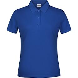 JAMES NICHOLSON, Polo femme, manches courtes, manches avec bande elasthanne, bleu dark royal, L, - L bleu 7865540585027_0