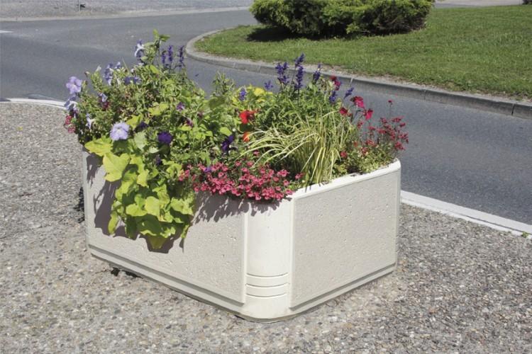 Jardinière rectangulaire ou carrée en béton - autostable avec rainures et trous d'évacuation_0