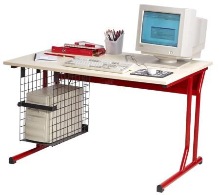 TABLE INFORMATIQUE FOUGÈRES 1 PLACE 80 X 90 CM PIÉTEMENT JAUNE - MANUTAN COLLECTIVITÉS