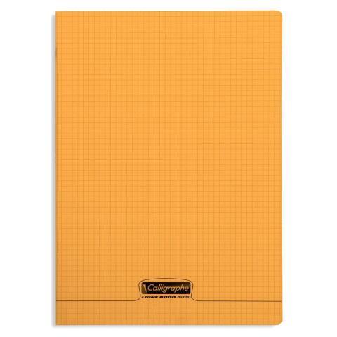 LOT DE 10 - CAHIER PIQUÉ 8000 POLYPRO A4 96 PAGES PETITS CARREAUX 90 G - ORANGE