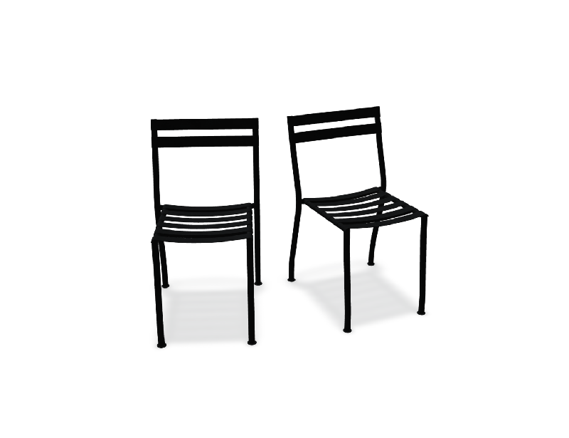 Lot de 2 chaises en métal FLANER - noir_0