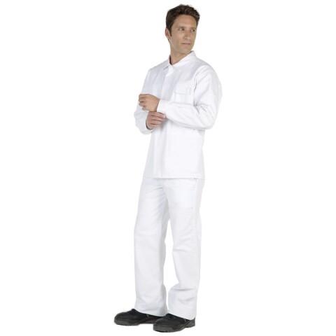 LOT DE 2 - COMBINAISON DE TRAVAIL NEW PILOTE - EPI DE SÉCURITÉ 100% COTON - BLANC - TAILLE 3