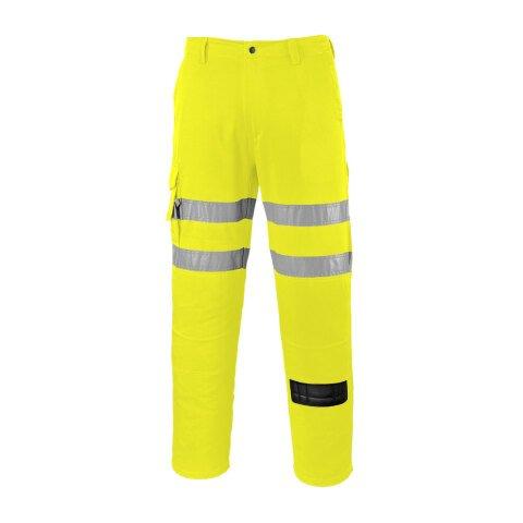 LOT DE 2 - PORTWEST EST46 ES1 ESSENTIAL PANTALON COMBAT HAUTE VISIBILITÉ JAUNE - TAILLE 46 - STANDARD