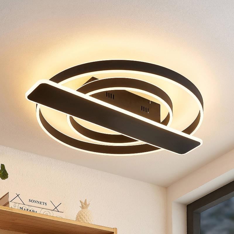 LUCANDE LINETTI PLAFONNIER LED ROND NOIR