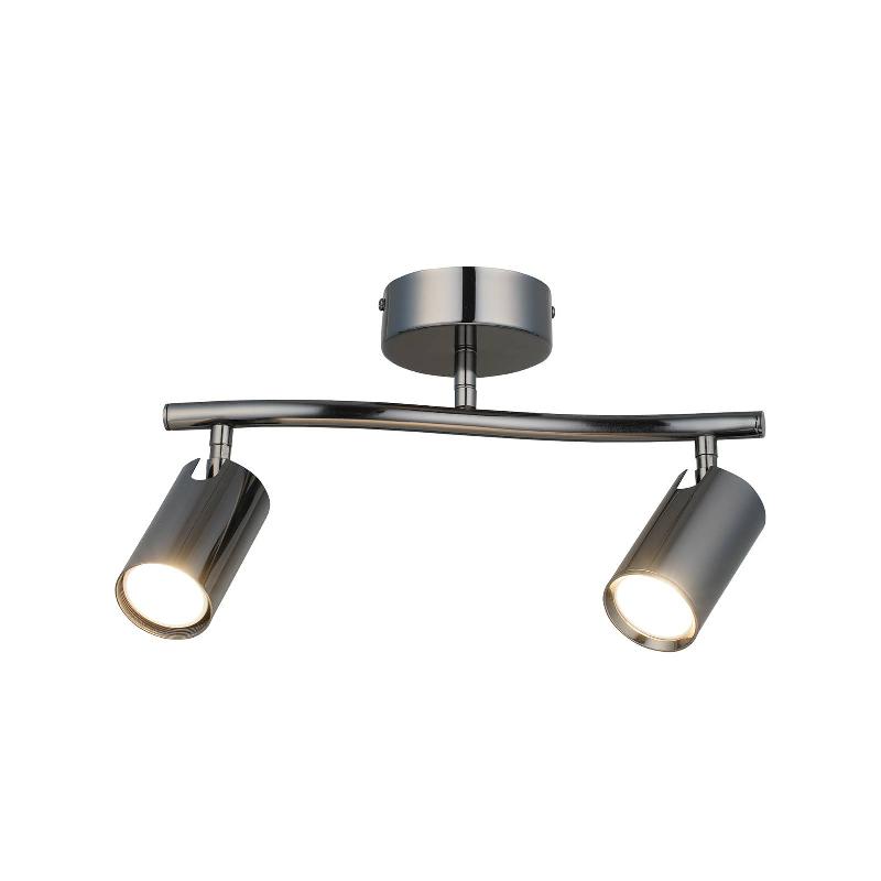 LUCEA SPOT POUR PLAFOND SPOTTE, NOIR-CHROMÉ, À 2 LAMPES