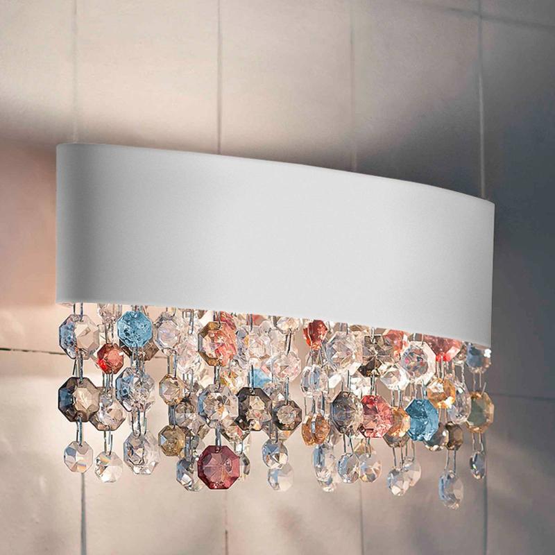 MASIERO APPLIQUE OLA OV 50 CRISTAUX BLANC/COULEUR FROIDE