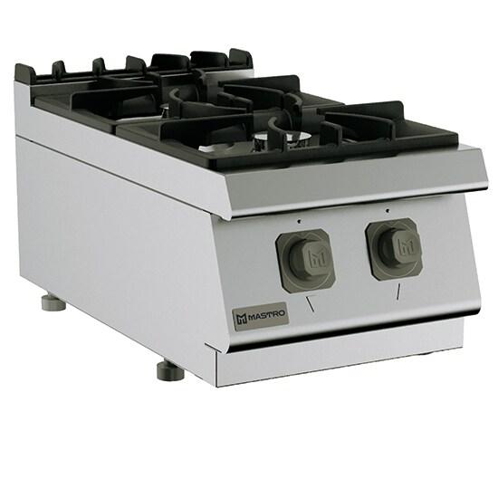 Mastro Plan de cuisson à gaz de table, 2 brûleurs 400x730x300 mm - VIRTUS - inox MS74PCGT_0
