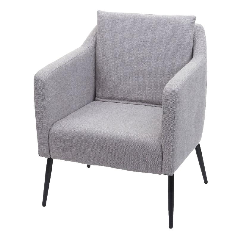 Mendler Fauteuil Lounge HWC-H93a, Fauteuil Cocktail Fauteuil Relax ~ Tissu/Textile gris clair - gris textile 74711_0