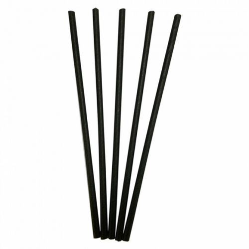 PAILLE EN PAPIER / CHALUMEAU DROITE NOIRE RECYCLABLE 0.6 X 21CM - LOT DE 250 - AZ BOUTIQUE - PAILLES