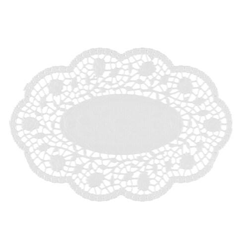 Papstar 500 napperons moka ovales 24 cm x 16,5 cm blanc - blanc papier 12286_0