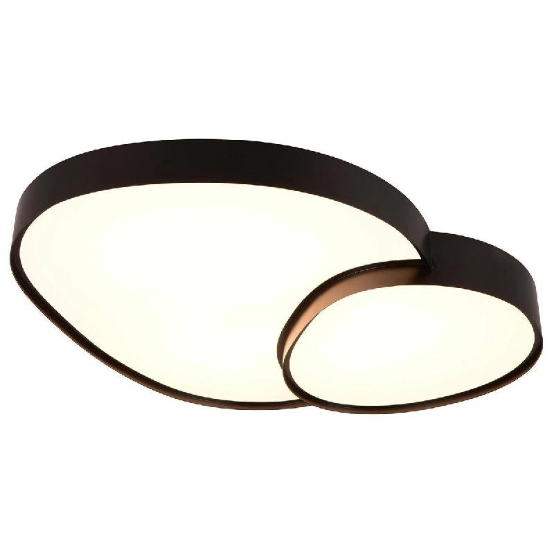 Plafonnier LED design noir mat, dimmable avec télécommande - Trio - Rise - noir métal 4017807600612_0