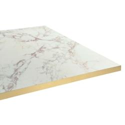 Restootab Plateau 110x70 decor marbre olympo chants laiton - blanc Bois manufacturé PL-11070M-MB.OLYM-LAI_0