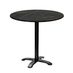 Restootab - Table ronde Ø80cm - modèle Bazila marbre elite - noir fonte 3760371512614_0