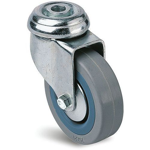 ROULETTE À TROU CENTRAL PIVOTANTE Ø 100 MM - 70 KG - GUITEL