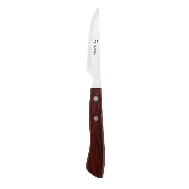 San Ignacio - Couteau à steak 10 cm en acier inoxydable Pakka - marron inox Q4565_0