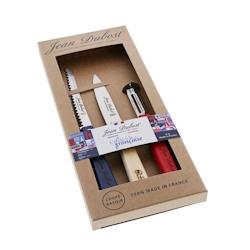 Set de 3 pièces office, éplucheur et couteau -  Multicolore Autre Inox Jean Dubost 27x11.5 cm - multicolore 3219336071050_0