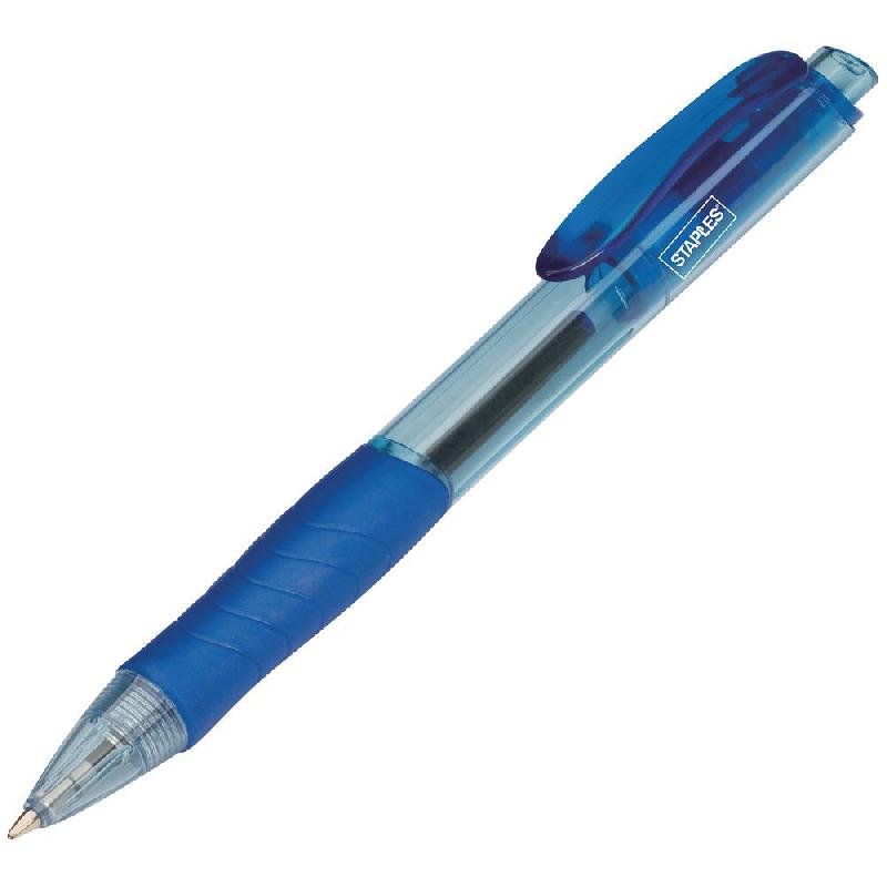 STYLO BILLE RETRACTABLE ICEBREAKER - AVEC GRIP - POINTE FINE 0,7 MM - BLEU  - LOT DE 2