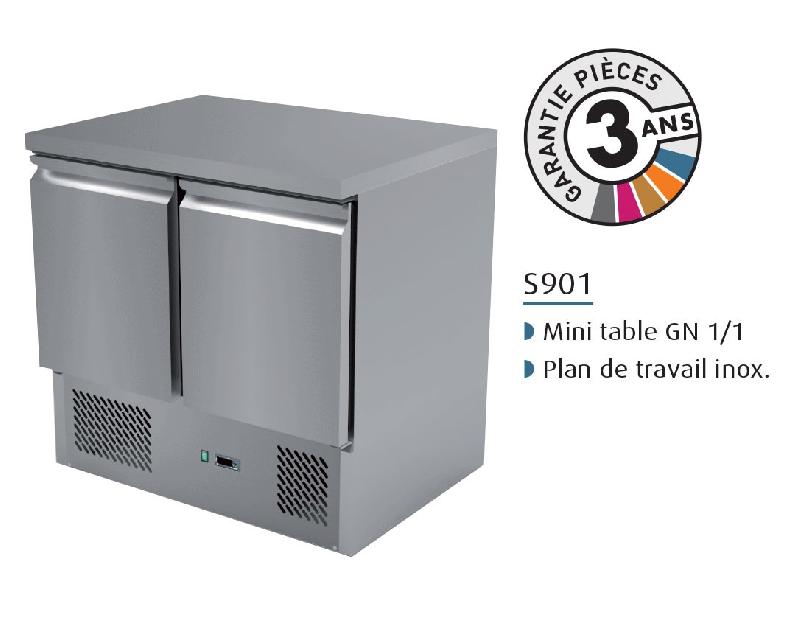 Table réfrigérée positive 257 L - 2 portes - Groupe logé - Nosem S901 - Inox AISI 304 - Température +2/+8°C_0