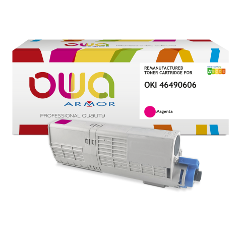 TONER REMANUFACTURÉ OWA - HAUTE CAPACITÉ - MAGENTA - POUR OKI 46490606